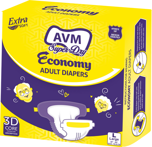 AVM Super Dry Economy Adult Diaper 10 Pcs / 1 Pack