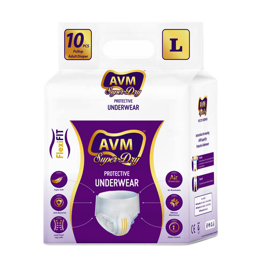 AVM Super Dry Protective Underwear Pull Up Adult Diaper | Unisex | Pack of 1 (10 Pcs)