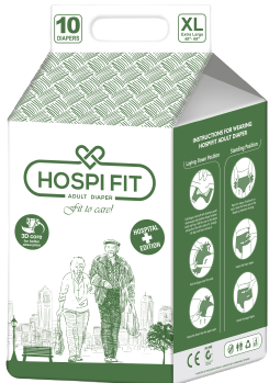Hospifit Adult Diaper | PACK OF 1 (10 pcs) | High Absorption | Leak proof
