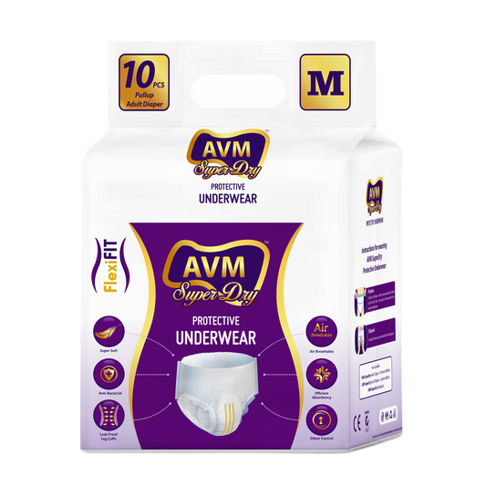 AVM Super Dry Protective Underwear Pull Up Adult Diaper | Unisex | Pack of 1 (10 Pcs)