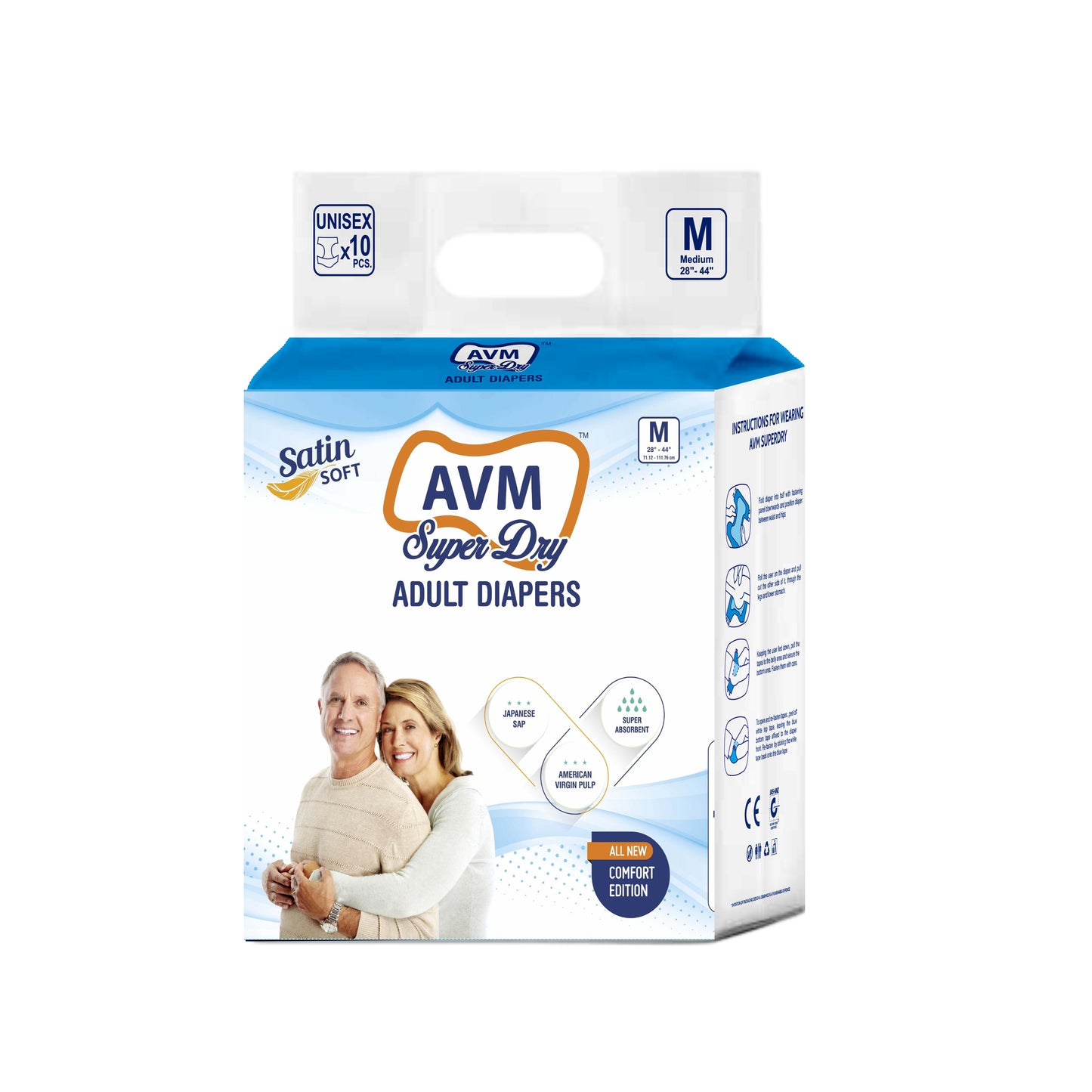AVM Super Dry Comfort Adult Diaper PACK OF 1 (10 pcs)
