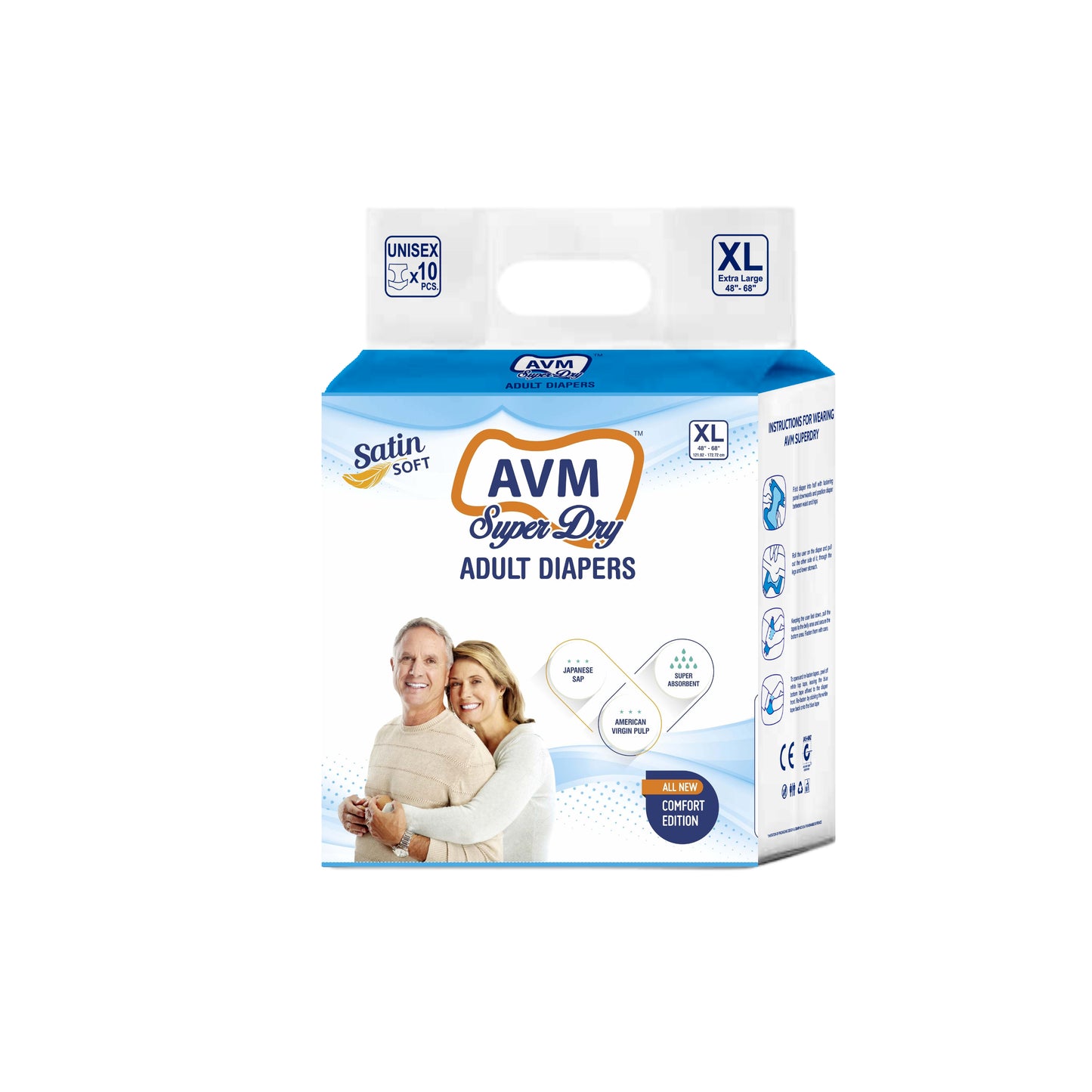 AVM Super Dry Comfort Adult Diaper PACK OF 1 (10 pcs)