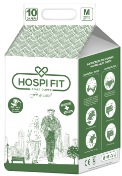 Hospifit Adult Diaper | PACK OF 1 (10 pcs) | High Absorption | Leak proof